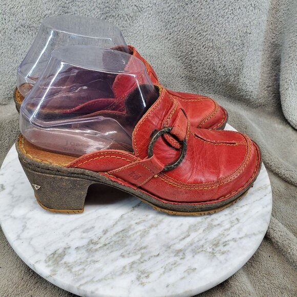 Josef Seibel Shoes Womens EU 38 US 7 Red Spirit Nature Vintage Leather Clog *GUC - Picture 7 of 9